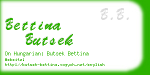 bettina butsek business card